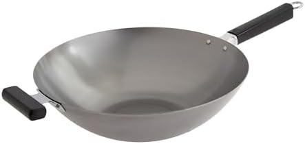 Professional Uncoated Wok with Phenolic Handles