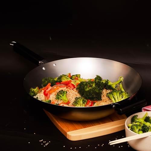 Professional Uncoated Wok with Phenolic Handles — photo 4