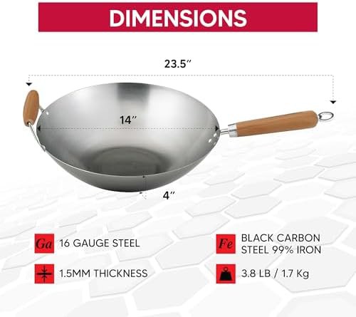 Helen's Carbon Steel Wok 14 in with helper handle — photo 5