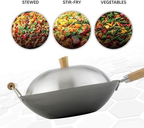 Carbon steel four piece wok set with lid — photo 5