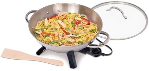 Electric Stainless Steel Wok with Wooden Handles — photo 4