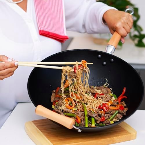 Professional series cast iron maple handle wok — photo 5