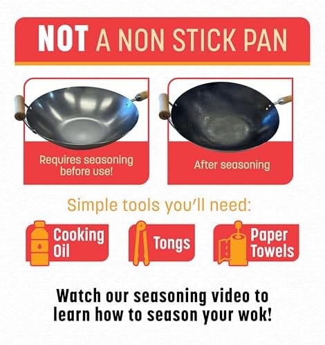 Pre-Seasoned Carbon Steel Wok 14 Inch — photo 3