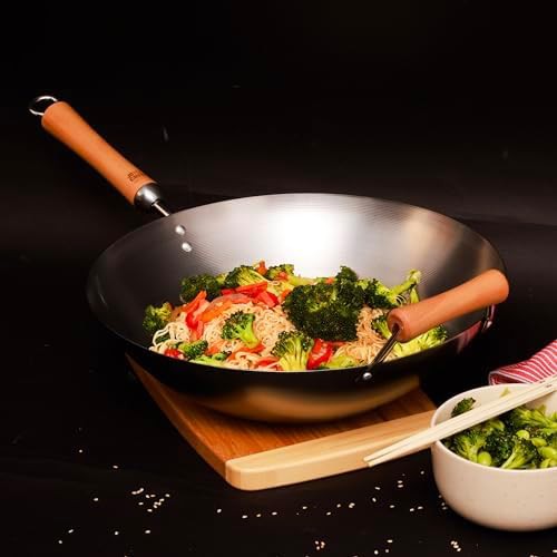 Pre-Seasoned Carbon Steel Wok 14 Inch — photo 5