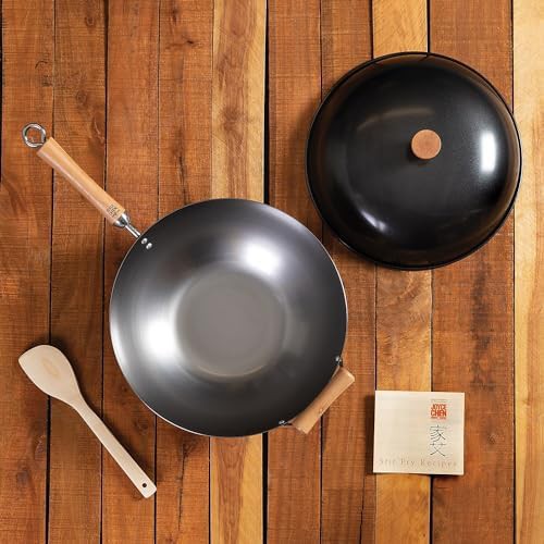 Classic Uncoated Carbon Steel Wok Set 14 Inch — photo 3