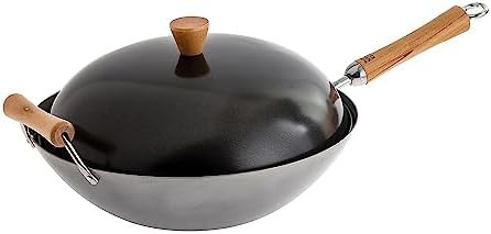 Classic Uncoated Carbon Steel Wok Set 14 Inch — photo 4