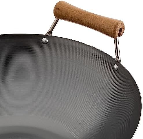 Classic Uncoated Carbon Steel Wok Set 14 Inch — photo 5