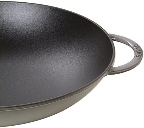 Large gray enameled cast iron wok — photo 3