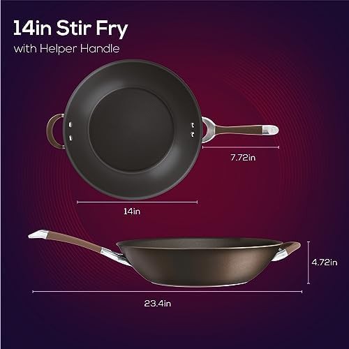 Chocolate Hard Anodized Nonstick Stir Fry Pan — photo 3