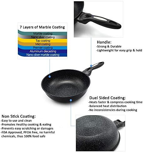 Small Marble Coated Aluminum Nonstick Wok — photo 3