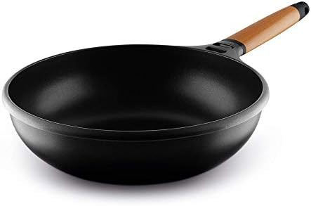 Aluminum wok with detachable handle