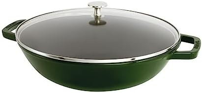 Cast Iron Basil Green 30cm Wok