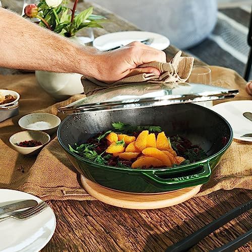 Cast Iron Basil Green 30cm Wok — photo 3