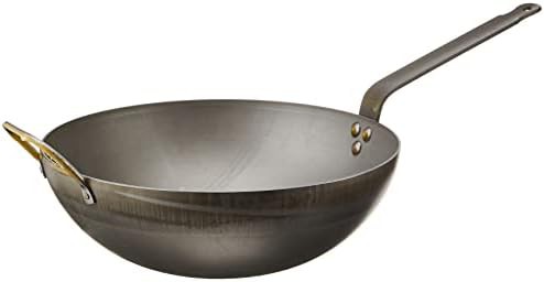 Black carbon steel wok with iron handle — photo 4