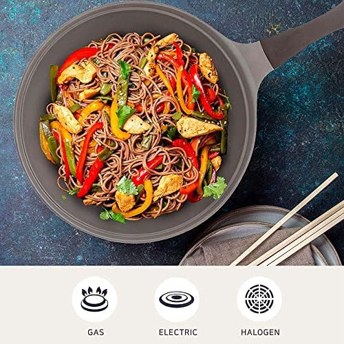 Deep Blue Ceramic Nonstick Wok with Lid 12 in — photo 4