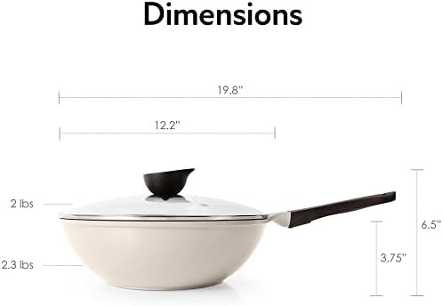 Ivory Ceramic Nonstick Cast Iron Wok 12 in — photo 3