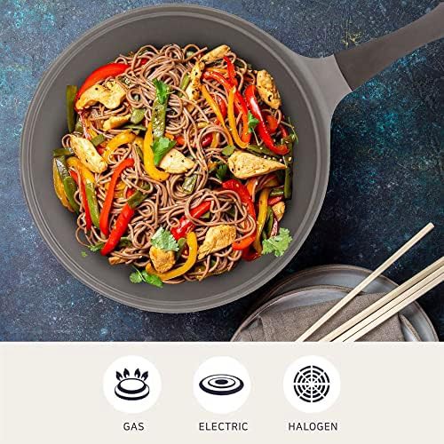 Ivory Ceramic Nonstick Cast Iron Wok 12 in — photo 5
