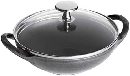 Baby cast iron wok in graphite gray