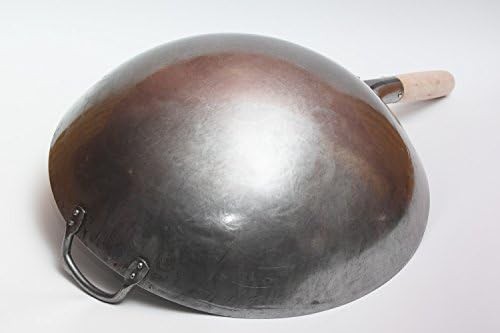16 inch hand hammered carbon steel wok — photo 3
