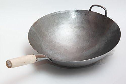 16 inch hand hammered carbon steel wok — photo 4