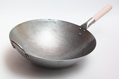 16 inch hand hammered carbon steel wok — photo 5