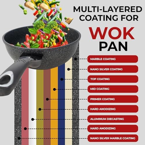 Korean stone coated marble nonstick wok — photo 4