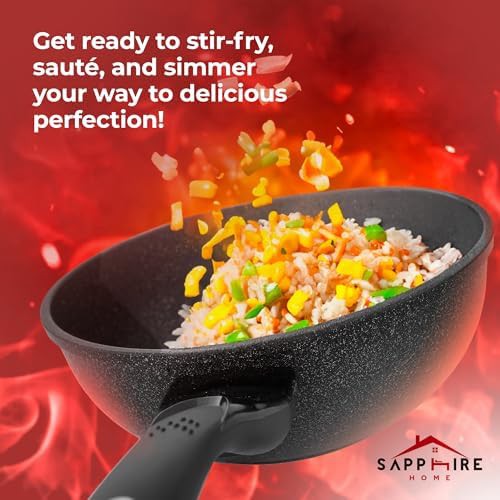Korean stone coated marble nonstick wok — photo 5