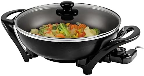 Electric Black Nonstick Wok 13 in