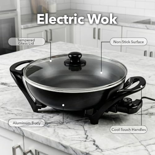 Electric Black Nonstick Wok 13 in — photo 3