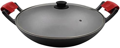 Pre-seasoned cast iron wok set with lid — photo 4