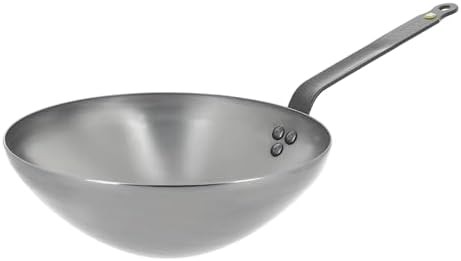 Medium Metallic Carbon Steel Stir Fry Pan