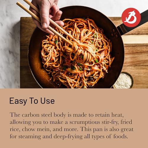 Medium Metallic Carbon Steel Stir Fry Pan — photo 4