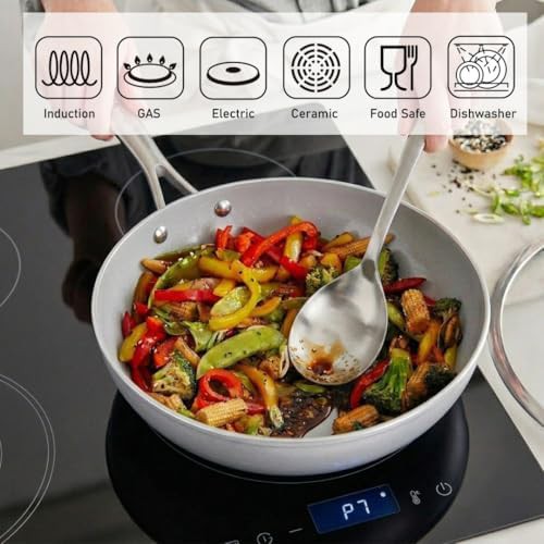 Ceramic Nonstick Flat Bottom Aluminum Wok — photo 3