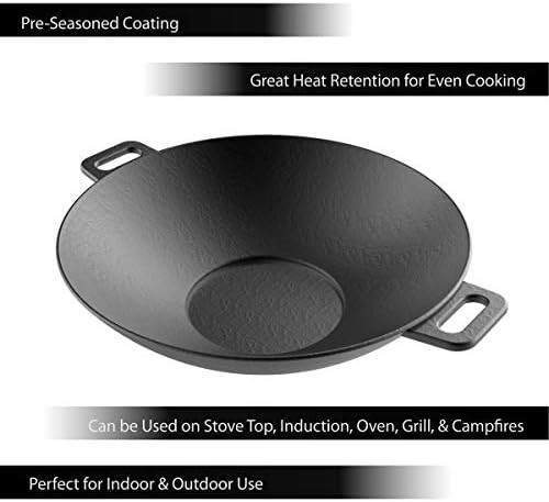 Pre-Seasoned Cast Iron Flat Bottom Wok — photo 3