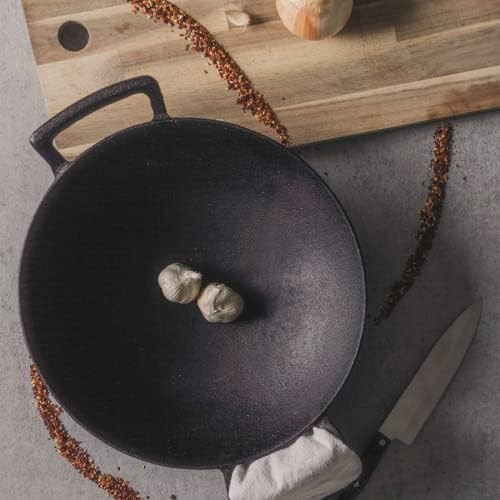 Cast iron flat base camping wok — photo 4