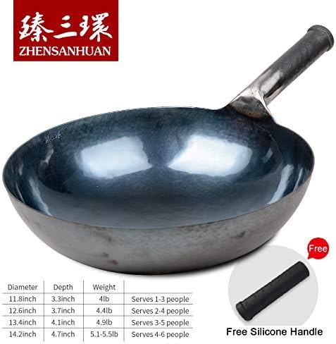Hand hammered iron pow wok 32cm — photo 3