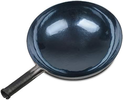 Small blue black hammered wok 30cm