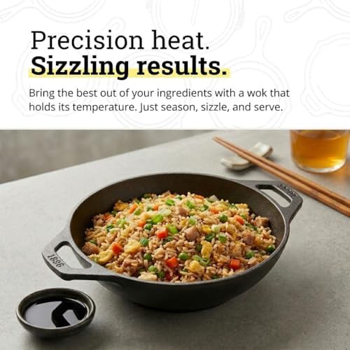 Small Pre Seasoned Cast Iron Wok — photo 3