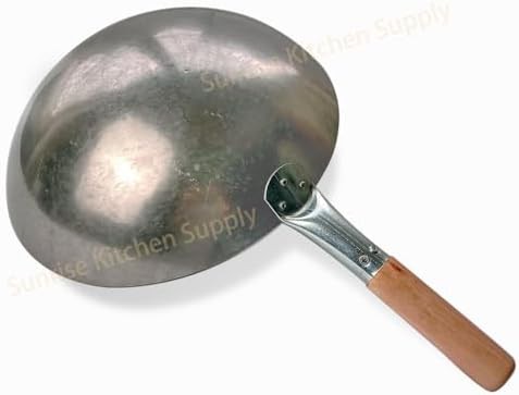 Hand hammered heavy duty carbon steel wok — photo 5