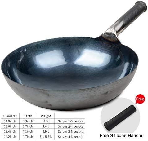 Blue Black Seasoned Iron Wok with Helper Handle — photo 3