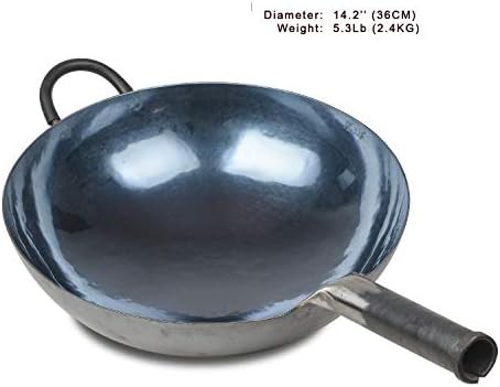 Blue black wok with helper handle 36cm — photo 5