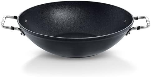 Adamant aluminum induction wok with metal lid