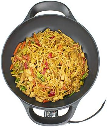 Electric non-stick flat bottom wok skillet — photo 3