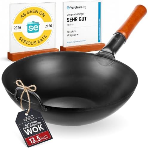 Pre seasoned black flat bottom wok 13.5 in