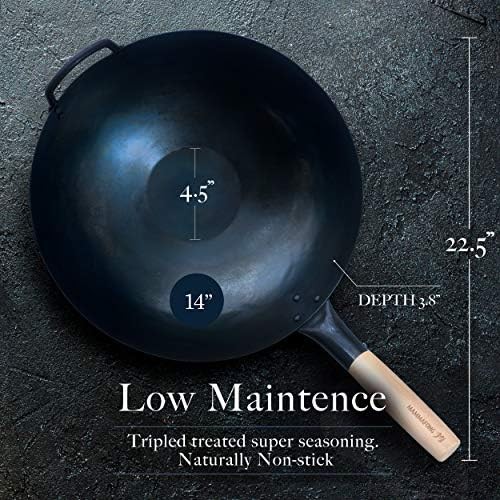 Pre Seasoned Blue Carbon Steel Wok 14 in — photo 3