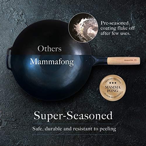 Pre Seasoned Blue Carbon Steel Wok 14 in — photo 4