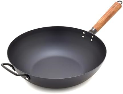 Kyoto Carbon Steel 12 in Flat Bottom Wok