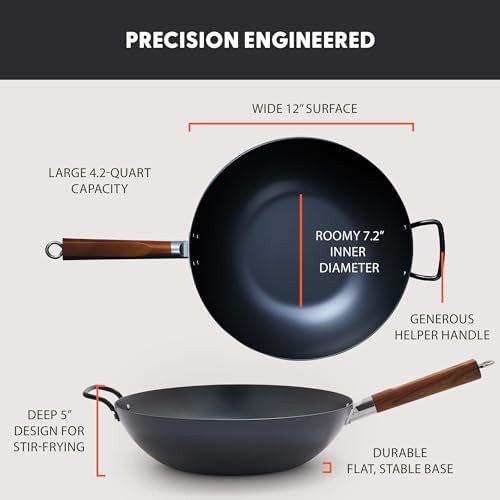 Kyoto Carbon Steel 12 in Flat Bottom Wok — photo 3