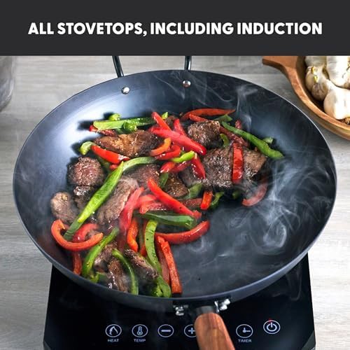 Kyoto Carbon Steel 12 in Flat Bottom Wok — photo 5