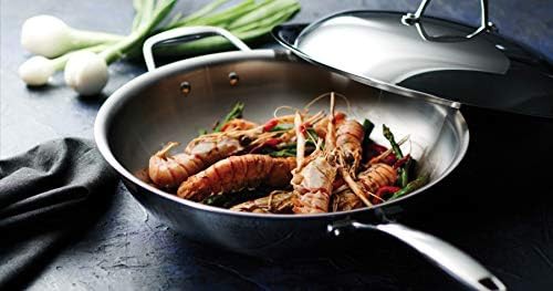 Tri-Ply Clad Stainless Steel Wok with Lid — photo 5
